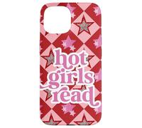 Book Lover Hot Girls Reading Preppy Pink Red Star Y2K Reading Coque pour iPhone 15