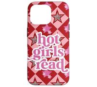 Book Lover Hot Girls Reading Preppy Pink Red Star Y2K Reading Coque pour iPhone 16 Pro