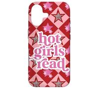 Book Lover Hot Girls Reading Preppy Pink Red Star Y2K Reading Coque pour iPhone 17