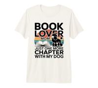 Book Lover Mom Just One More Chapter with My Caniche Dog T-Shirt Haut de Gamme