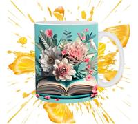 Book Lover Mug - Book Club Coffee Cup 350 ml, Bookworm Ceramic Mug avec 3D Bookshelf Design, Cute Library Shelf Cup For Tea, Coffee, Hot Drinks, Perfect Literature Lovers, Home Decor