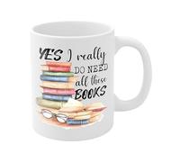 Book Lover Mug en céramique, tasse à café double face, impression 350 ml Capacité littérature Themed Ceramic Mug For Daily Drinks, Bookworm Gift Mugs For Home, Office Desk, Reading, Library, Gifting