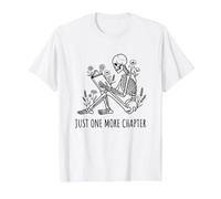 Book Lover One More Chapter Floral Dark Academia T-Shirt Graphique avec Valeur, Homme, Blanc, S