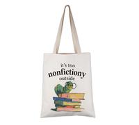 Book Lover Reader Gift Too Nonfictiony Outside Tote Bag Bookworm Design Sac à main Bibliothèque Club de lecture Cadeau, Too Nonfictiony Sac fourre-tout extérieur