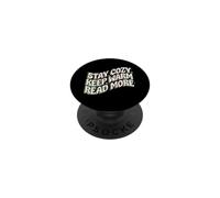 Book Lover Stay Cozy Keep Warm Read More Retro PopSockets PopGrip Adhésif