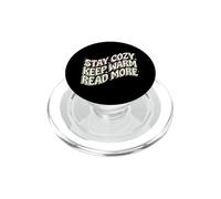 Book Lover Stay Cozy Keep Warm Read More Retro PopSockets PopGrip pour MagSafe