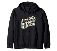 Book Lover Stay Cozy Keep Warm Read More Retro Sweat à Capuche