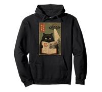 Book Lover UFO Alien Abduction Vintage Japanese Cat Sweat à Capuche
