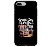 Book Lovers Cats: Livres, Chats et Café Week-End Coque pour iPhone 7 Plus/8 Plus