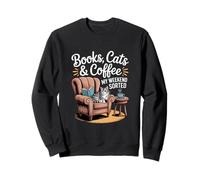 Book Lovers Cats: Livres, Chats et Café W nd Sweatshirt