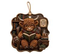 Book Lovers Ornament - 2D Animal Reading Decor, Decorative Acrylic Hanging