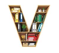 Book Lovers QaQ172 Pendentif pour bibliothèque en forme de cœur en acrylique (V, taille unique)