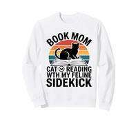 Book Mom Cat Lover Lecture avec Mon Acolyte Felline Sweatshirt