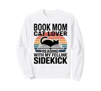 Book Mom Cat Lover Lecture avec Mon Acolyte Felline Sweatshirt