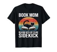 Book Mom Cat Lover Lecture avec Mon Acolyte Felline T-Shirt