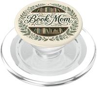 Book Mom Reading Booktrovert Floral Librarian Beige Bookish PopSockets PopGrip pour MagSafe