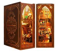 Book Nook Bibliothèque Book Nook en Bois, Kit DIY Miniature à Construire Maquette 3D Serre Livre, Décoration pour Étagère Bibliothèques, Cadeau Créatif - Bibliothèque de Livres Anciens (bibliothèques)