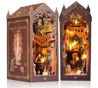 Book Nook Bibliothèque Book Nook en Bois, Kit DIY Miniature à Construire Maquette 3D Serre Livre, Décoration pour Étagère Bibliothèques, Cadeau Créatif - Bibliothèque de Livres Anciens(Magic House-2)