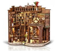 Book Nook Bibliothèque Grande, Kit DIY Miniature à Construire Maquette 3D Serre Livre, Maisons Poupées avec LED, Décor Étagère, Cadeau Créatif pour 14+