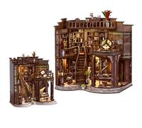 Book Nook DIY Bibliothèque Arbre en Bois, Bibliothèque Miniature à Faire soi-même avec lumière LED, Puzzle 3D en Bois, Kit de bibliothèque Miniature pour Adultes et Adolescents (Marron)