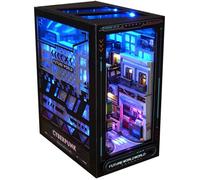 book nook, DIY Kit de Maison de poupées Miniature, 3D Miniature Maison du Livre Puzzle en Bois, Kit Insert à Livres DIY (Cyberpunk)