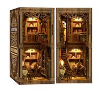 Book Nook en Bois, Kit DIY Miniature à Construire Maquette 3D Serre Livre, Décoration pour Étagère Bibliothèque, Cadeau Créatif - Bibliothèque de Livres Anciens