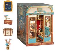 Kit Book Nook (Puzzle 3D DIY) - European Travels - Scène animée - Couvercle anti-poussière - Bois & laiton