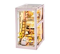 Book Nook Kit de serre-livres DIY miniature maison 3D puzzles en bois livre nook diorama modélisme pour adultes modélisme kit de modélisme Noël anniversaire cadeaux maison de poupée coin librairie