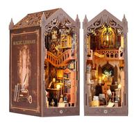 Book Nook Kit, Diealles Shine Puzzle 3D Book Nook Bibliothèque, DIY Miniature House Maison de Poupée et Lumière LED, Maquette Serre Livre pour Noël Anniversaire Cadeaux
