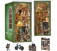 Book Nook Kit DIY Miniature Serre-Livres Puzzle 3D en Bois avec Housse de Protection Contre la poussière pour Les Amateurs de Bricolage (The Radium Lady)