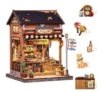 Book Nook Kit - Kit de Miniature Maison DIY à Assembler, Puzzle 3D en Bois avec Lumières LED, Allée de Sakura & Sake, Petit Support de Livres, Cadeau pour Adultes/Adolescents/Amateurs de Livres