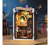 Book Nook Kit Magique pour la Saint-Valentin, Maison de Poupée en Bois à Construire en Couple, Décoration avec Lumière LED Tactile, Cadeau Romantique et Créatif pour Adultes (Le Royaume Enchanté)