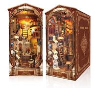 Book Nook Kit, Maison Miniature à Construire DIY, Puzzle Miniature en Bois | 3D Bois Serre-Livres pour aux Jeunes de 14 Ans, Booknook avec Housse et lumière LED, pour décoration d'étagère