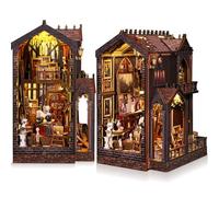 Book Nook Kit pour Adultes - CRIOLPO DIY Maison de Poupee Maquette Maison Miniature a Construire - Booknook Puzzle 3D en Bois Décoration avec lumière LED pour Adolescents et Adultes