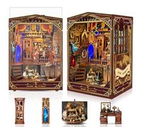 Book Nook Kit pour Adultes: LUMYCE DIY Maison de Poupee Booknook Puzzle 3D en Bois - Maquette Maison Miniature a Construire Décoration avec lumière LED pour Adolescents et Adultes