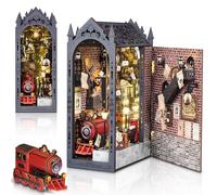 Book Nook Kit, Support de Livres Magique avec Éclairage LED DIY Maison de Poupée Miniature Kit Cadre de Décoration pour Bibliothèque Cadeaux de Vacances Noël Anniversaire
