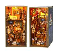 Book Nook pour Adult Kit, Étagères en Bois Puzzle avec Lumière LED, Décoration d'Étagère Artistique pour Bibliothèque, Modèle de Chambre Magique à Monter pour Adultes et Enfants (Maison Magique Mira)