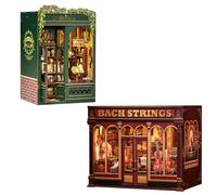 Book Nook - Puzzle 3D Maison de Poupée DIY, Décoration d’étagère, pour Famille et Amis(Owl Bookstore&Bach Strings)