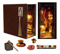 book nook, Puzzle en bois à faire soi-même - Scène miniature 3D - Kit d'insertion d'étagère de livre - Fait à la main