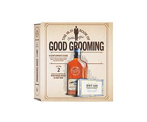 Book of Good Grooming Volume 2 Set - Absolute Mahogany by 18.21 Man Made for Men - 2 Pc 18oz Man Made Wash 3-In-1 Shampoo, Conditioner and Body Wash, 7oz Grit Bar