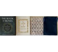 BOOK OF RUNES New Light Tan Hardcover Book, Ceramic Rune Stones and Drawstring Bag as a Boxed Set - 25 Anniversary Edition