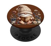 Book Reading GNOME Grandpa for Women Men and Garden Lover PopSockets PopGrip Adhésif