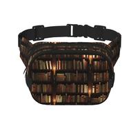 Book Room Bibliothèque Impression Unisexe Carré Double Couche Sac Bandoulière Fanny Pack Travel Workout Accessory, Noir, Taille Unique, noir, One Size