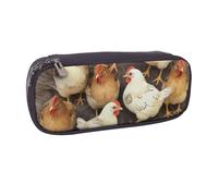 Book Room Library Trousse à crayons en cuir synthétique imprimé pour stylos et maquillage pour filles, garçons, étudiants, A Brood of Poules., Taille unique, Cartable