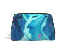 Book Room Library Trousse de maquillage de voyage en cuir - Trousse de toilette portable en PVC pour femme, Renard bleu., Taille unique