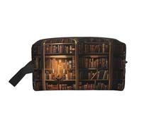 Book Room Mysterious Library Trousse de maquillage de voyage portable de grande capacité Trousse de toilette Organiseur de sac à main pour femme, blanc, Taille unique, Trousse de maquillage
