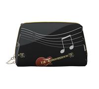 Book Room Mysterious Library Trousse de toilette en cuir pour femme Sac à main mignon Organiseur de voyage Trousse de maquillage, Motif guitare et piano, Taille unique