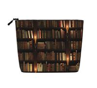 Book Room Trousse de maquillage avec impression de bibliothèque mystérieuse pour femme, grande capacité, trousse de maquillage de voyage, pochette à fermeture éclair