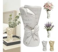 Book Shape Vase, Resin Flower Holder, Mini Flower Holder with Sculpted Shape, Modern Tabletop Ornament, Homess Accent Display,for Living Rooms, Bedrooms, Desks, and Shelves (White)