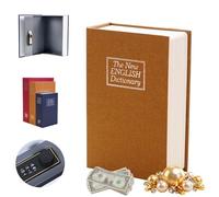 Book Shaped Security Lock Box, Book Safe Combination Lock, Money Hidden Home Cash Stash Storage Hide Saving Diversion, Multipurpose Dictionary Secret Storage for Valuables (Yellow,S)